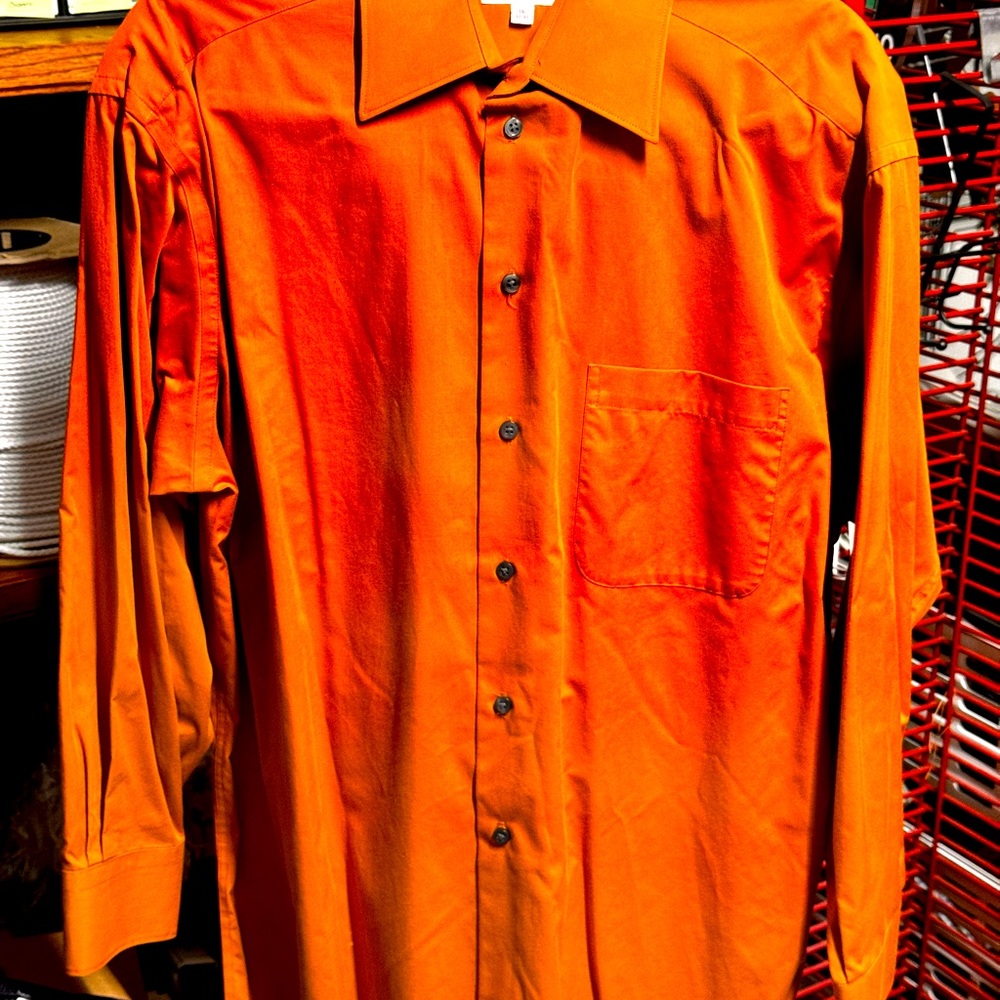 Concepts by Claiborne Burnt Orange Wrinkle Free Long-sleeved Shirt